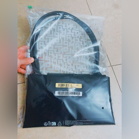 Longchamp large tote bag black color universal style versatile shoulder Purse - Picture 6 of 15